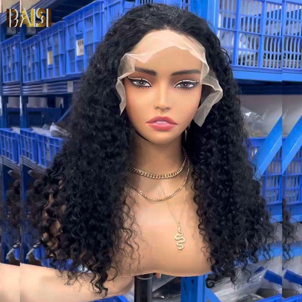 BAISI 13X4 Perucas Lace Frontal Deep Wave A1, feitas com cabelo double drawn, madeixas virgens, mais de 20 anos de utilização