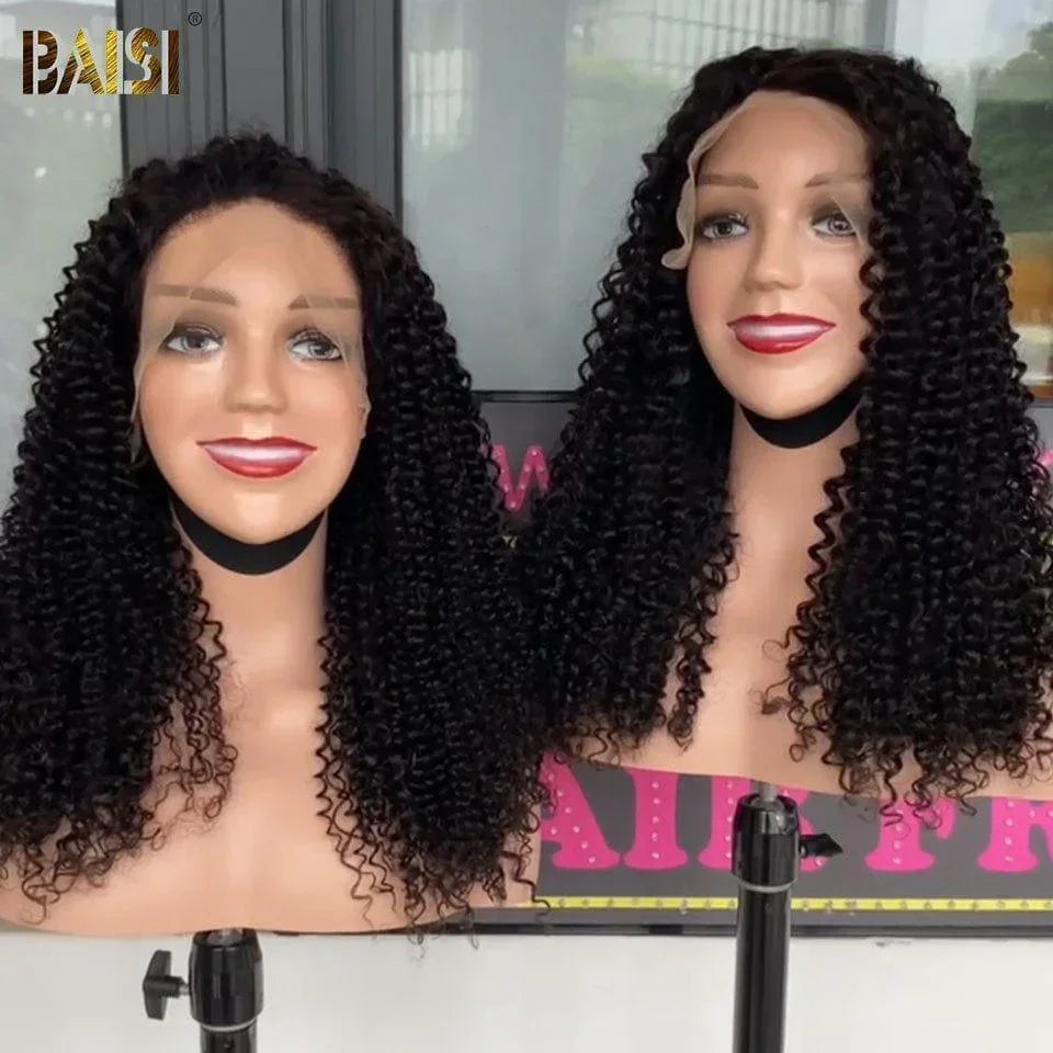 BAISI 13X4 Perruque curly wave 20 Pouces ou 24 pouce +1 FER de Luxe ou 5X5 lace 16 Pouces Marron A1 Fabriquées par les cheveux double drawn mèches vièges 250% densité plus de 20 ans d' utilisations Code : BS120