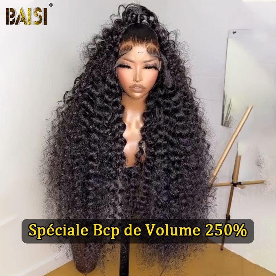 BAISI Peruca Longa Deep Wave Personalizada 250% Densidade 40 Polegadas