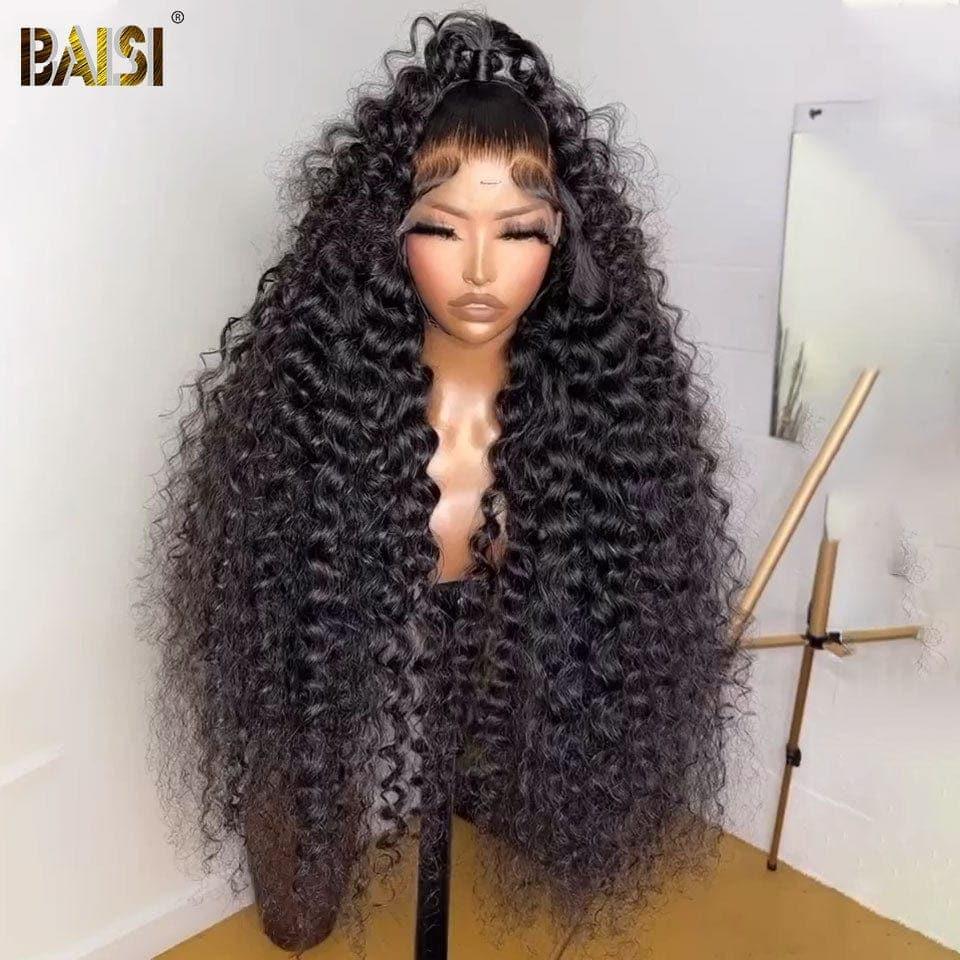 BAISI Peruca Longa Deep Wave Personalizada 250% Densidade 40 Polegadas