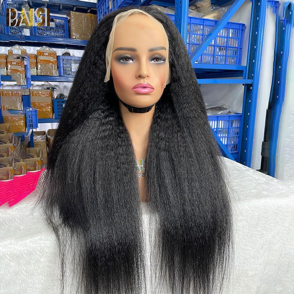 BAISI Acquista almeno 2 parrucche al prezzo di fabbrica fornitore HAIR FR 13x6 Lace Frontal Parrucca kinky liscia in 100% Raw Hair (non serve codice)