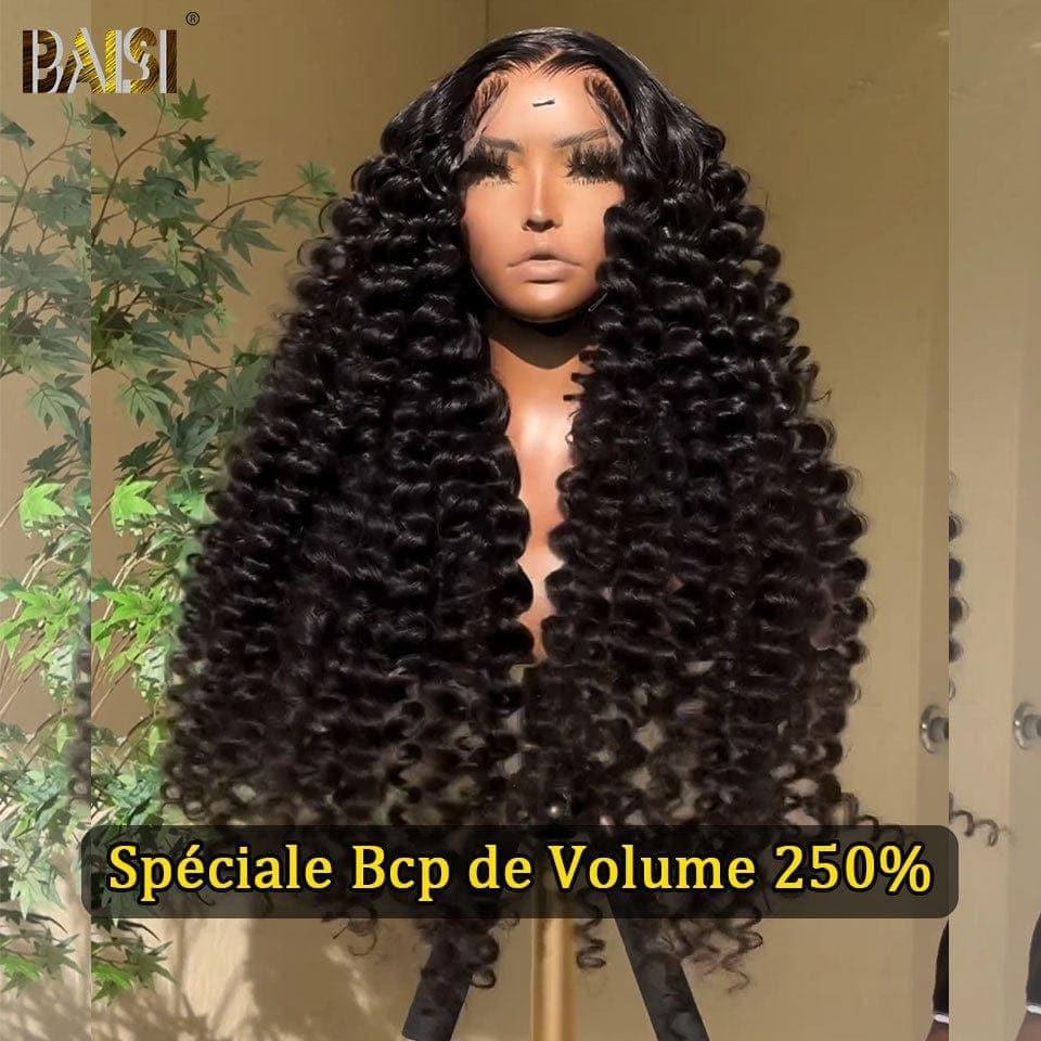 BAISI Bouclé Loose wave 13x4 Densité 250% avec frontale Perruque de luxe haute de gamme plus de 10 ans d' utilisation Full Lace Perruque