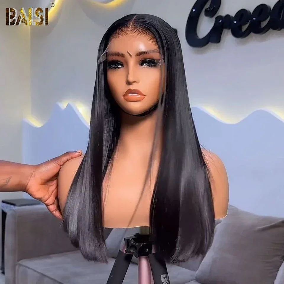 BAISI 13X4 Luxury Wigs 100% Vietnamese Hair High Quality SDD Bone Straight Smooth A1 Made from double-drawn Vietnam Hair 250% density over 20 years of use FR38