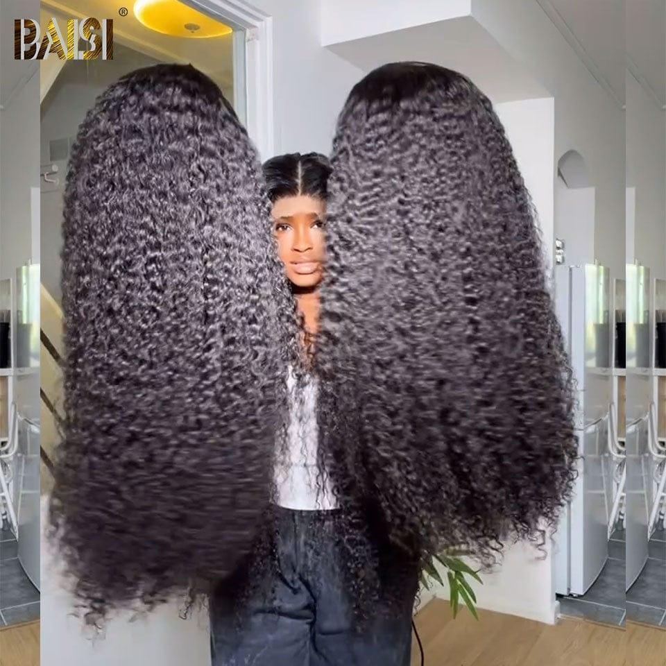BAISI 13X4 frontal perruque trop longue deep wave en 100% cheveux humains