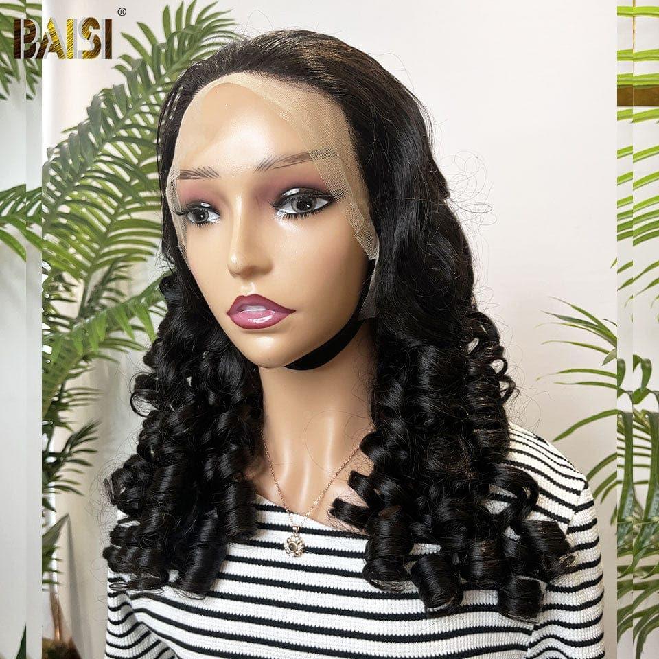BAISI 13X4 Luxury Egg Curl A1 Wigs Made by double drawn virgin hair strands volume 300% density over 20 years of use SL030902