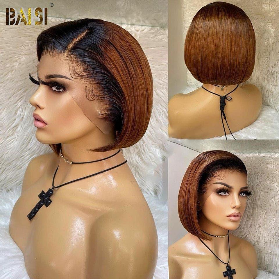 BAISI Compra 1 + 1 Gratis = 156€ 4x4 pizzo onda ad acqua 2 colori o 6 Parrucche Saldi 496€ in 100% capelli umani veri