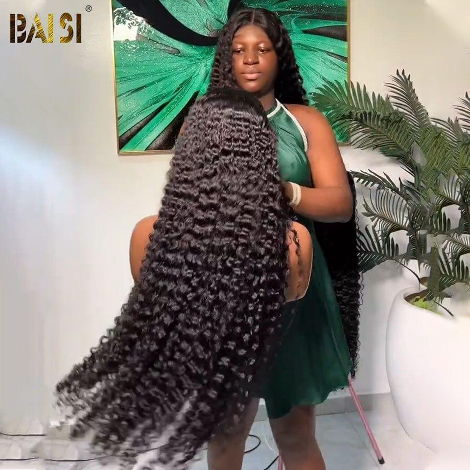 BAISI 13X4 lace frontal liso + 1 pente elétrico = 118€ ou 13x4 lace frontal encaracolado em 100% Raw Hair