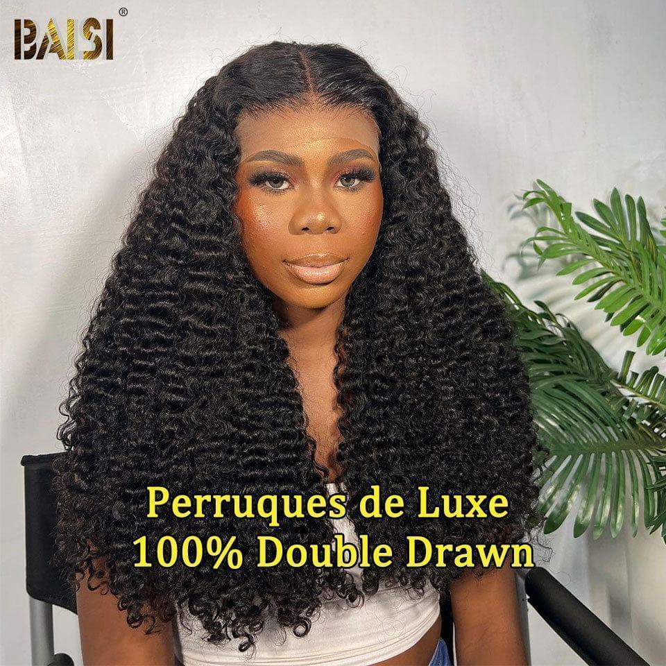 BAISI 13X6 Parrucche di Lusso Alta Qualità Ricce A2 Realizzate con capelli double drawn