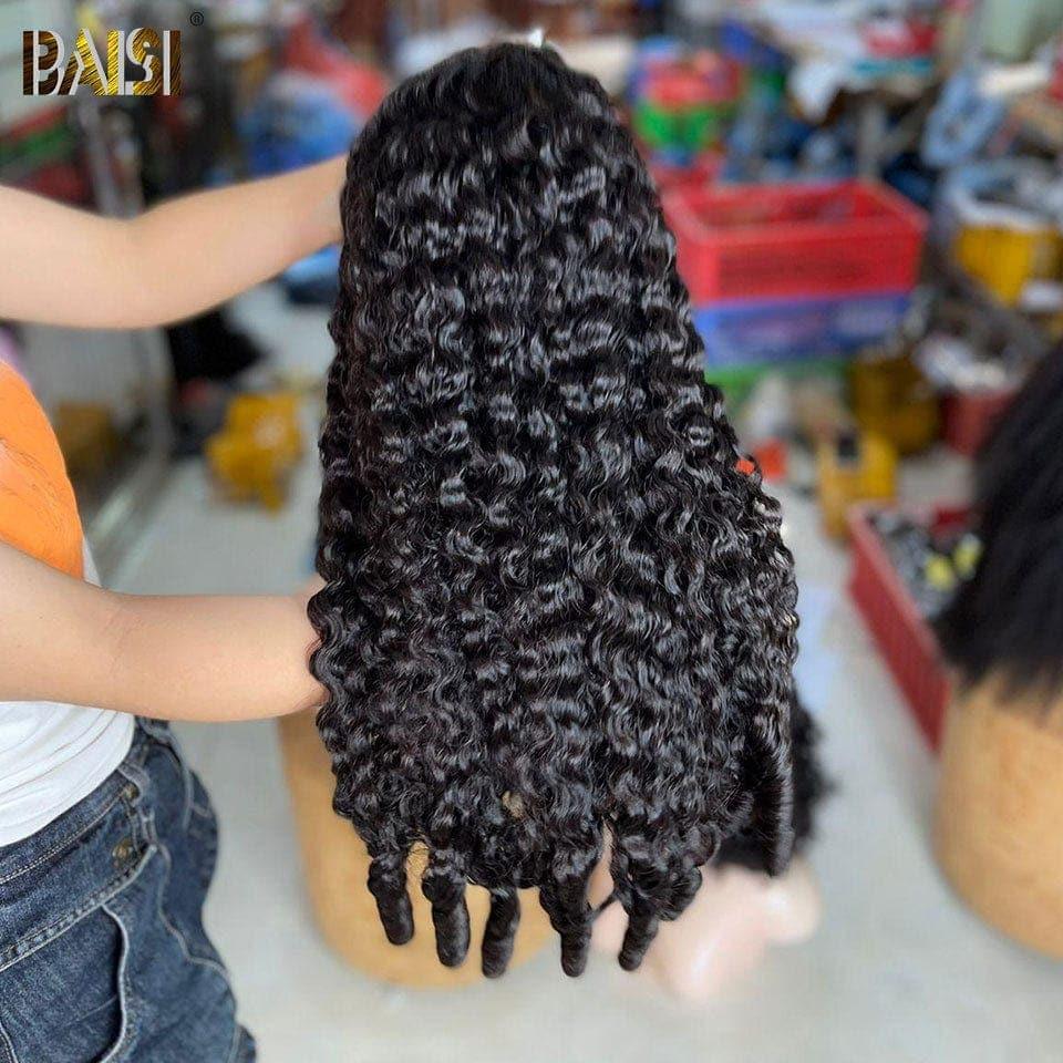 Parrucche BAISI 13X4 Luxury Bouncy Curly A1 Realizzate con doppie ciocche di capelli vergini disegnate volume 250% densità più di 20 anni di utilizzo