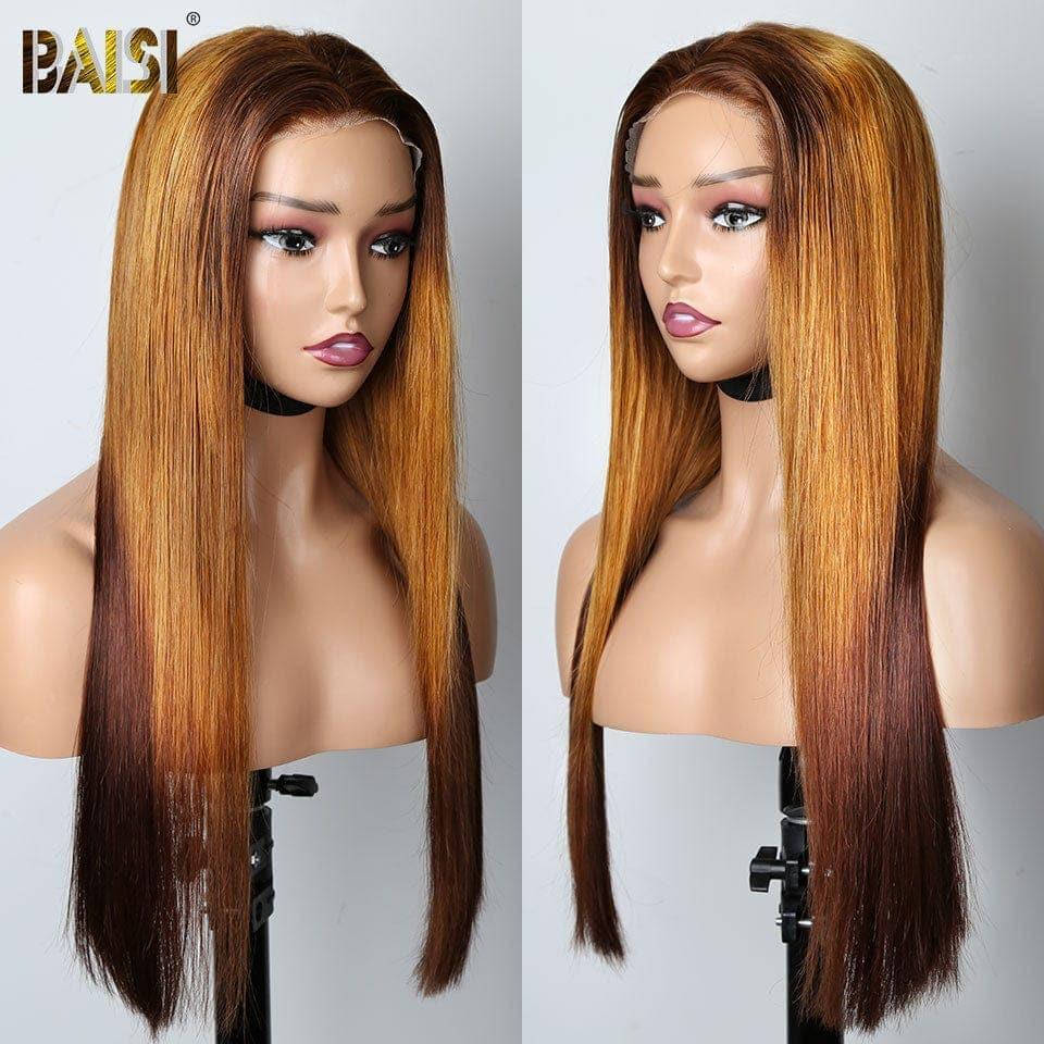 BAISI 13x4 Lace Peruca Lisa 18 Polegadas 156€ em cor #4#30#4 ou 1BT4# em 100% Cabelo Humano