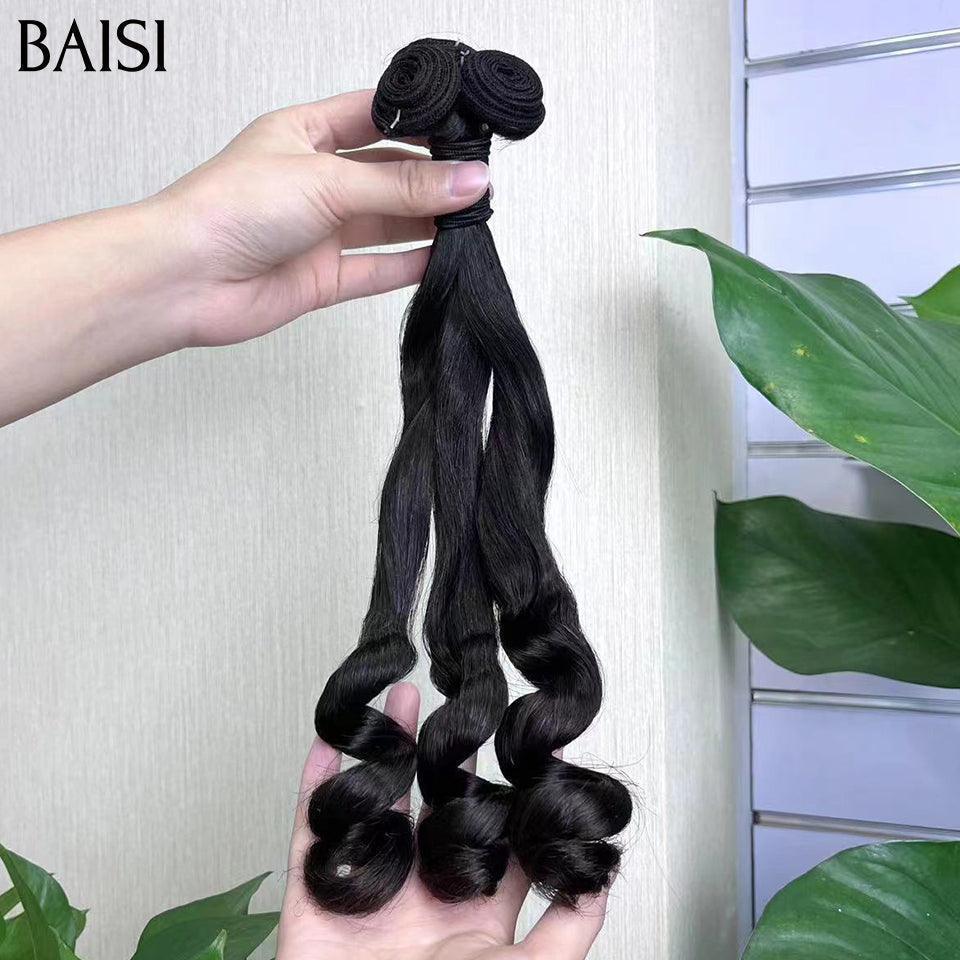 BAISI 15A Grade 3 Boules de Tissages Cheveux Vierges 100% Vietename Hair Double Drawn Fumi Hair Magic curly
