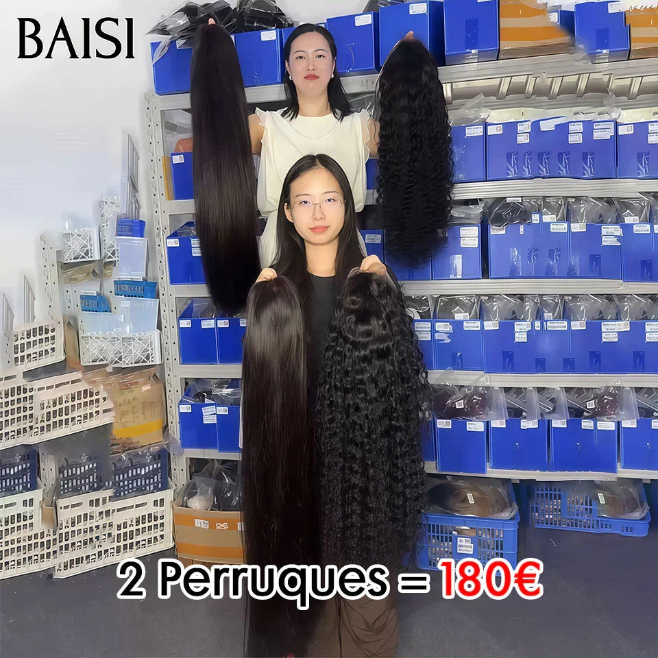 BAISI PROMOTION 2 perruques 180€ 13X4 lace frontal 20 pouces curly wave et 4x4 lace lisse Moitié Prix 100% Cheveux Humains MP50