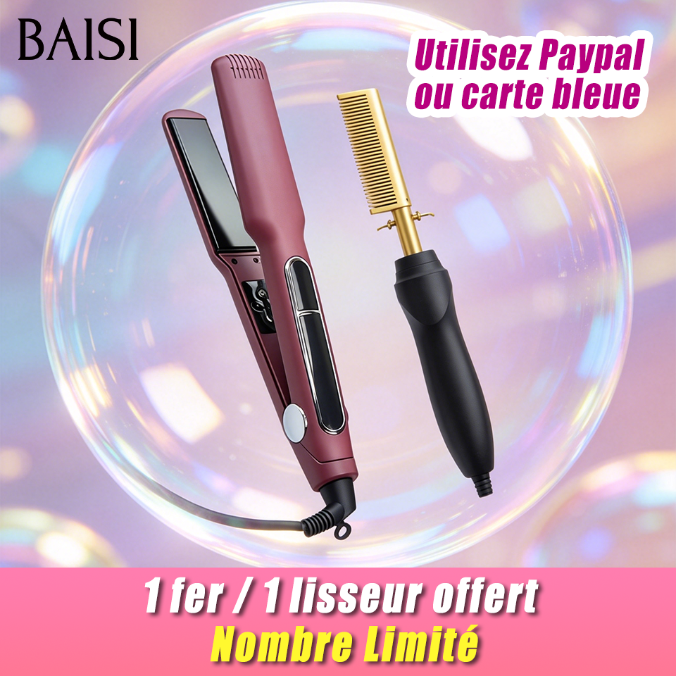 Utilisez Paypal ou Carte Bleue 1 fer gratuit ou 1 lisseur offert nombre limité profiter d'acheter maintenant> 160€ GIFT