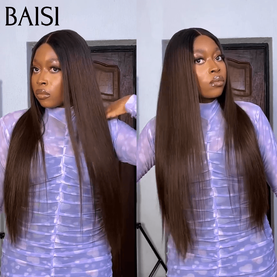 BAISI 13X4 lace perruque BLACK FRIDAY trop longue lisse Moitié Prix NOIR ou 2X6 lace 1BT4# DE luxe 249€ en 100% cheveux humains MP50