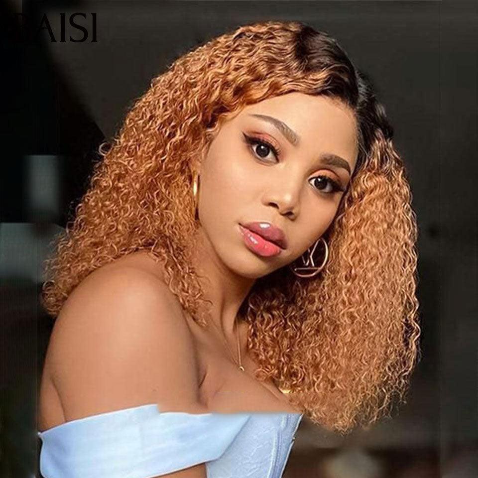 BAISI 100% satisfait 3 Perruques 249€ 13X4 lace deep wave Marron et T-part lace afro curly miel et 13X4 lace lisse 4#27# en 100% vrais cheveux humains