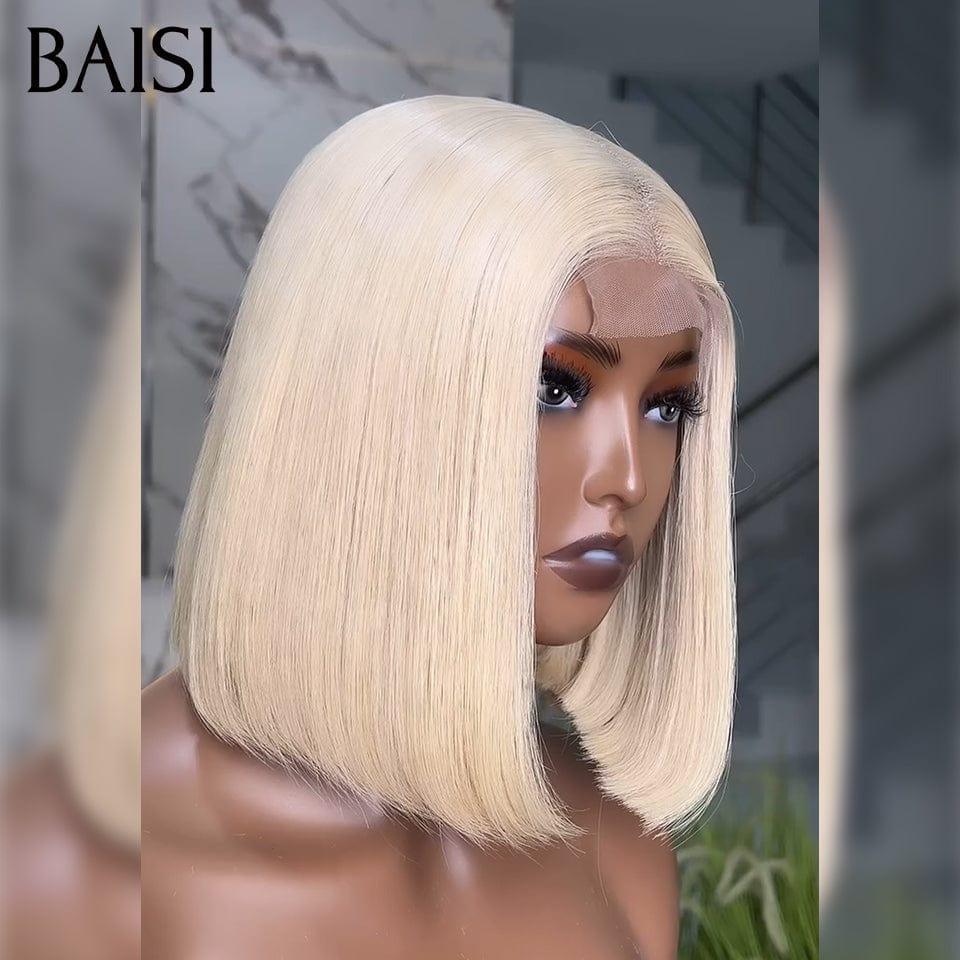 BAISI 2x6 Lace Perruque Lisse Miel 4T27# ou #613 Blonde 8 Pouces En 100% Cheveux Humains Vietnam Hair