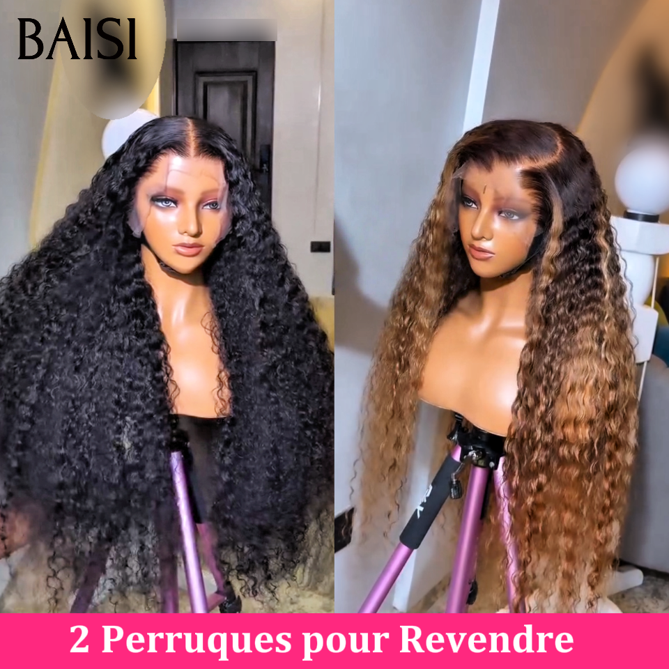 BAISI 2 Perruques Noir 1B# et Mixte 4/27# 20pouces ou 30pouces pour revendre Bonne Densité en 100% vrais cheveux humains