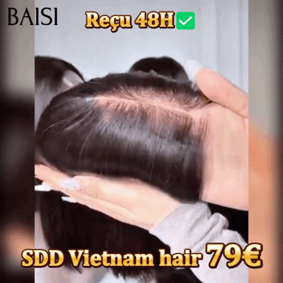 BAISI 2x6 Lace Frontal Perruques de Luxe SDD Closure Perruque Lisse En 100% Cheveux Humains Vietnam Hair de 20 ans d' utilisations