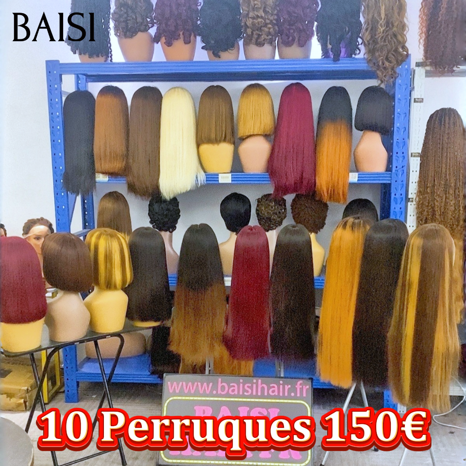BAISI Prix d'usine 1 perruque 110€ ( 100% VIETNAM HAIR ) ou 10 perruques 150€ (6 longues lisses 32p et 24p + 4 courtes 10p et 14p ) couleurs facile à revendre soldes blended humains hair sans retour
