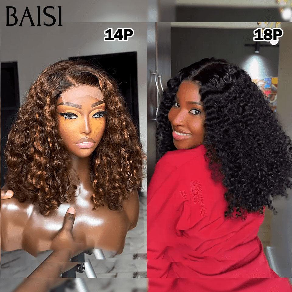 BAISI vente flash 2 Perruques 229€ T part lace noir 18 pouces et 4X4 lace mixte 14 pouces en 100% vrais cheveux humains FR38
