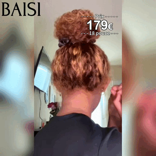 BAISI Upgrade Invisible Strap 360 Perruque Curly Bouclée en Couleur Piano Miel P4-27 invisible et réglable Pré-plucked Pas Besoin de Colle 250% densité en 100% Raw Hair Lace déjà couper