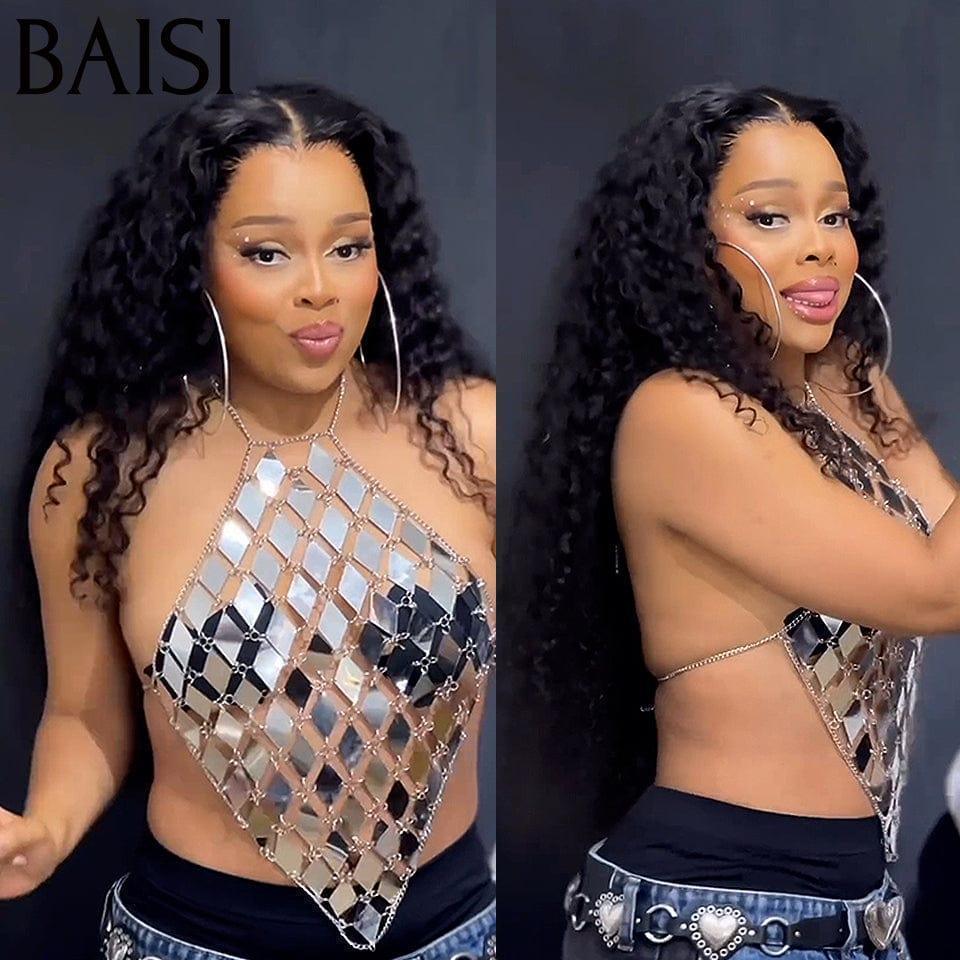 BAISI peruca lace frontal bob encaracolado 14 polegadas 79€ ou 300% de volume, grande peruca lace frontal encaracolada 20 polegadas em 100% cabelo humano
