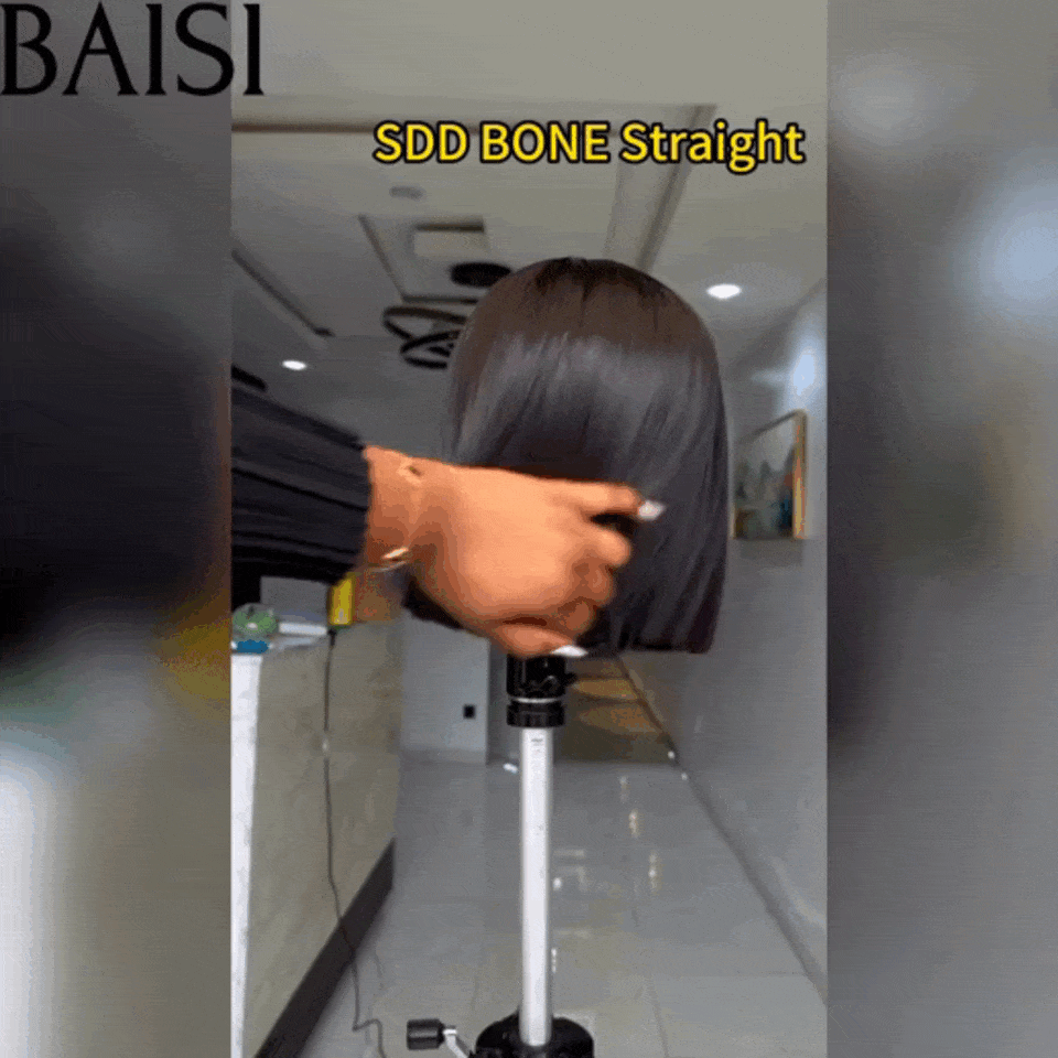 BAISI 15A SDD BONE STRAIGHT 2x6 Lace Closure Perruque Lisse En 100% Cheveux Humains 100% Vietnam Hair 300% densité Pre-plucked