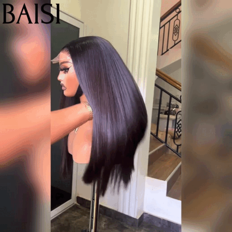 BAISI 4x4 Lace Perruques de Luxe SDD BONE STRAIGHT 100% Vietnam Hair Lisse A1 Fabriquées par les cheveux double drawn mèches vièges volume 250% densité