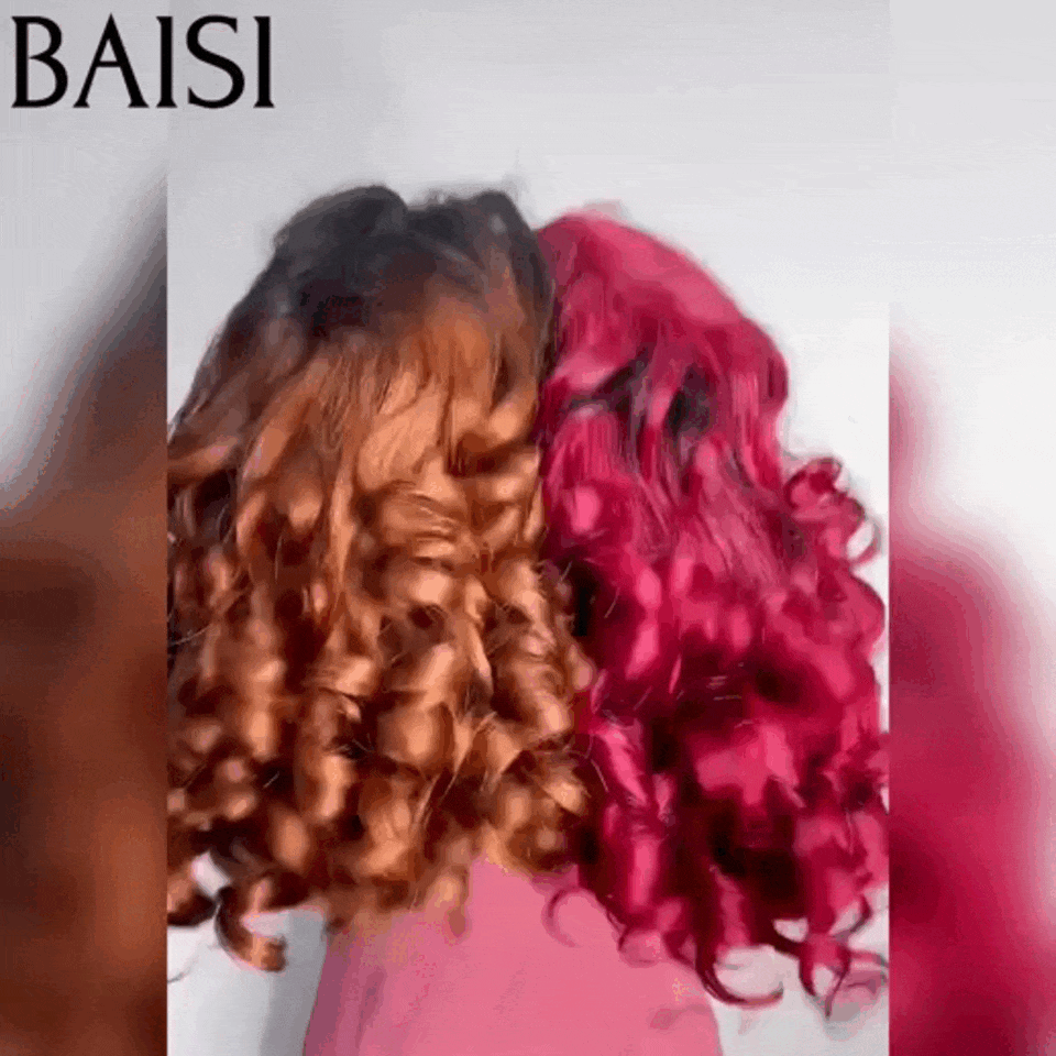 BAISI Peruca 4*4 Pixie Egg Curls Risca lateral, várias cores disponíveis em 100% Cabelo Humano #025