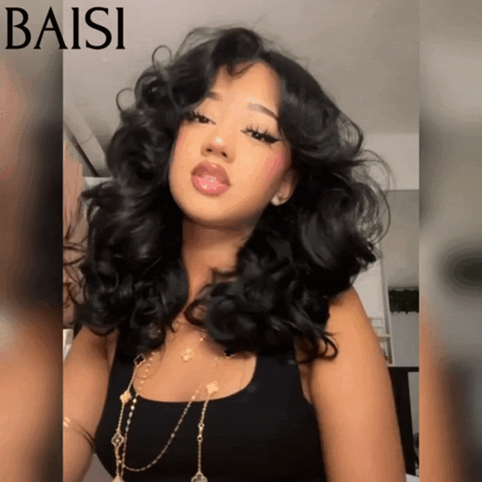 BAISI Oferta Flash 13X4 Perucas de Luxo ondas soltas 20 polegadas em França IVA 0€ cor PRETO densidade 300% A1 Fabricadas com cabelo double drawn, mechas virgens, volume em 100% cabelo humano
