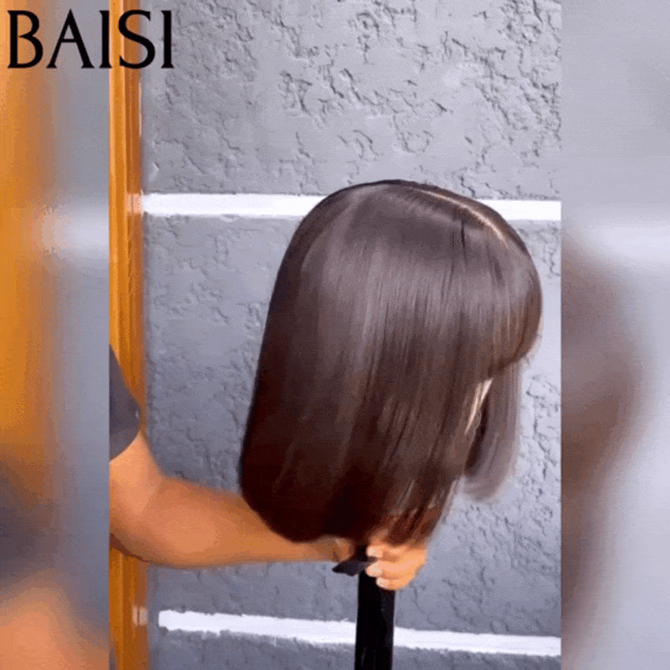 BAISI Oferta Flash 15A SDD BONE STRAIGHT 300% densidade Bob liso Com Franja Perucas de Luxo 100% Cabelo Vietnamita A1 Fabricadas com cabelo double drawn sem Lace sem cola