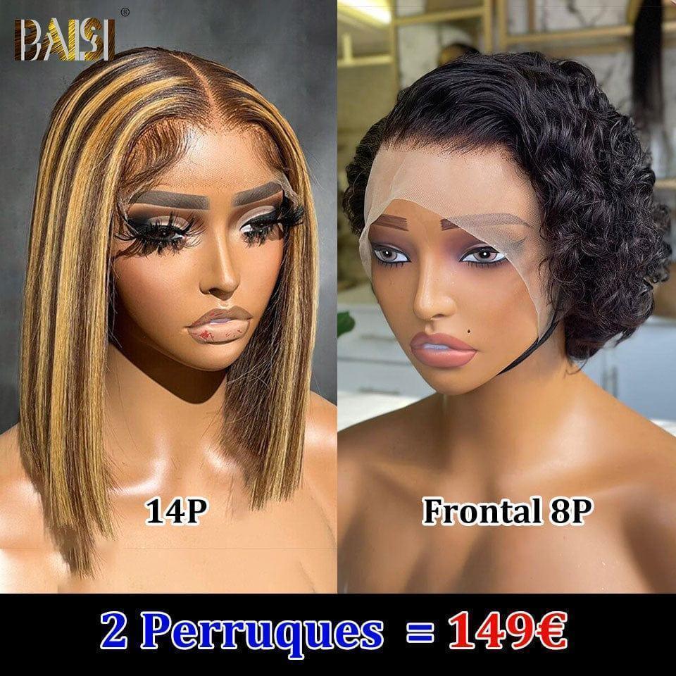 BAISI vente flash 2 perruques en 100% vrais cheveux humains 149 euro ou 2 Perruques SDD Lisse 138€