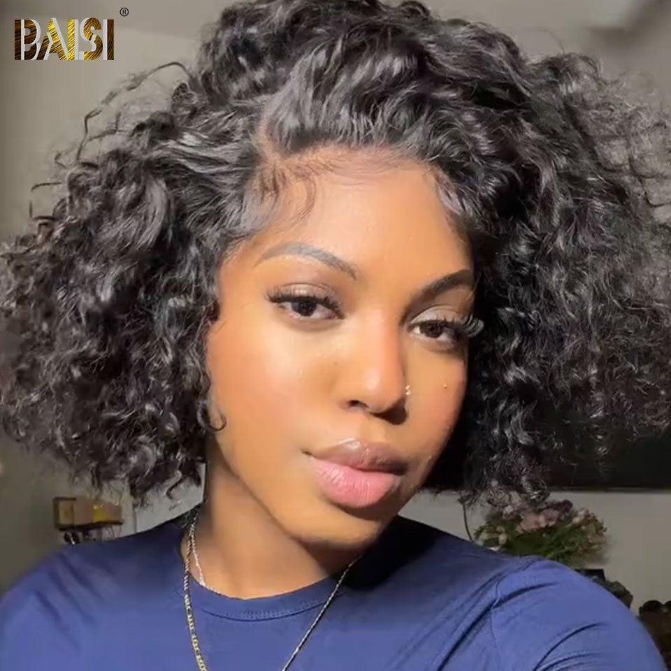 BAISI 13x4 lace frontal ondulado encaracolado 20 pouce Raw Hair 108€ ou 2 perucas bob 190€ Sem cola, fácil de usar em 100% cabelo humano verdadeiro, lace já cortada