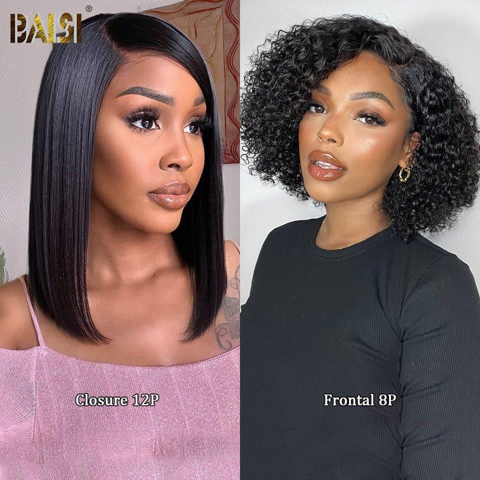 BAISI 13x4 lace frontal ondulado encaracolado 20 pouce Raw Hair 108€ ou 2 perucas bob 190€ Sem cola, fácil de usar em 100% cabelo humano verdadeiro, lace já cortada