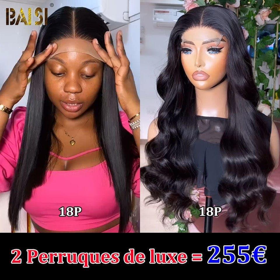 BAISI 2 Parrucche = 149€ 4x4 lace closure 18 Pollici o 2 Parrucche Closure di Lusso 255€ Realizzate con capelli double drawn in 100% veri capelli umani VIP100