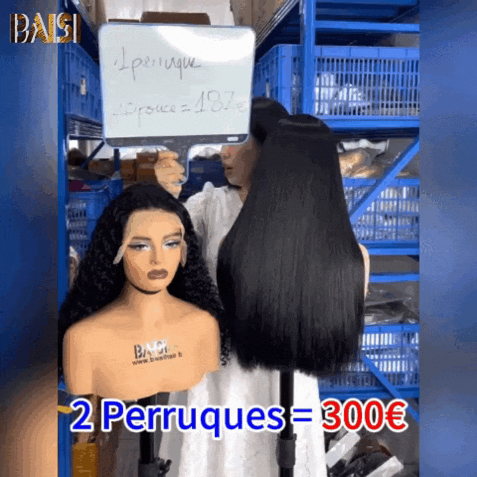 BAISI 2 Pixie Sans Colle 68€ Pixie afro curly ou 2 Perruques de Luxe Frontal 300€ Fabriquées par les cheveux double drawn 250% densité en 100% vrais cheveux humains