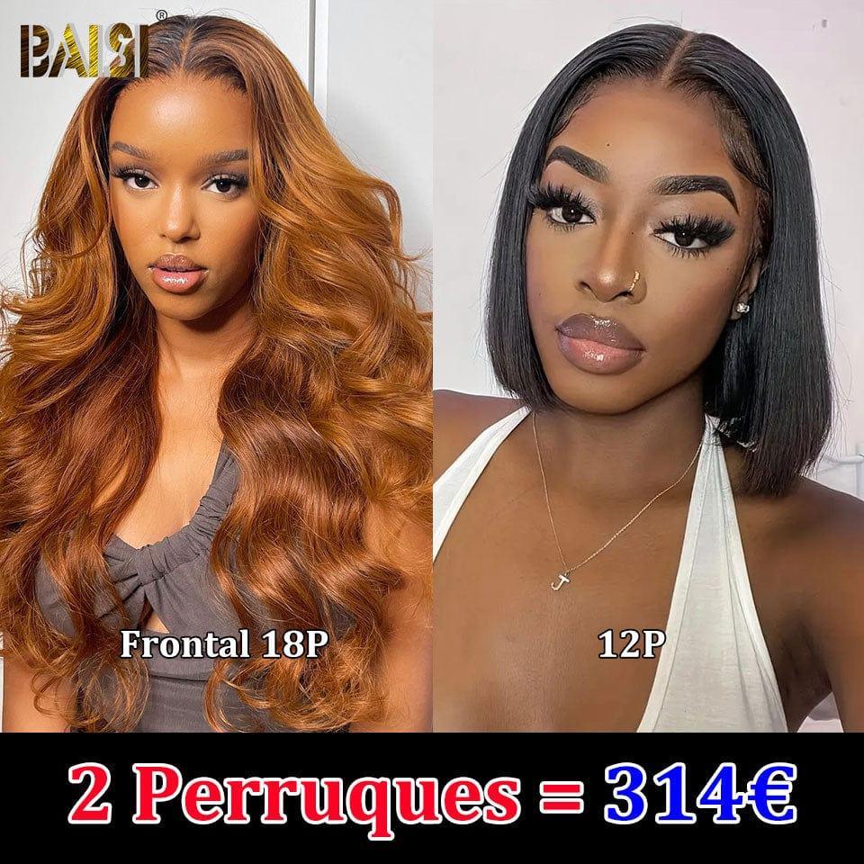 BAISI frontal em renda 13x4 liso 20 polegadas Raw Hair 120€ ou 2 perucas 314€ sem cola, fácil de usar e renda já cortada em 100% cabelo humano verdadeiro