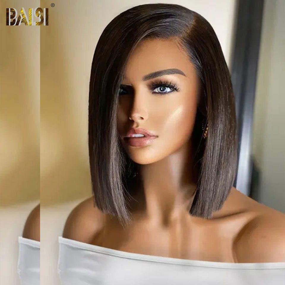 BAISI BLACK FRIDAY 1 bob liso closure lace 4X4 8 polegadas 72€ ou 2 perucas bob 190€ sem cola, fácil de usar em 100% cabelo humano verdadeiro, lace já cortado