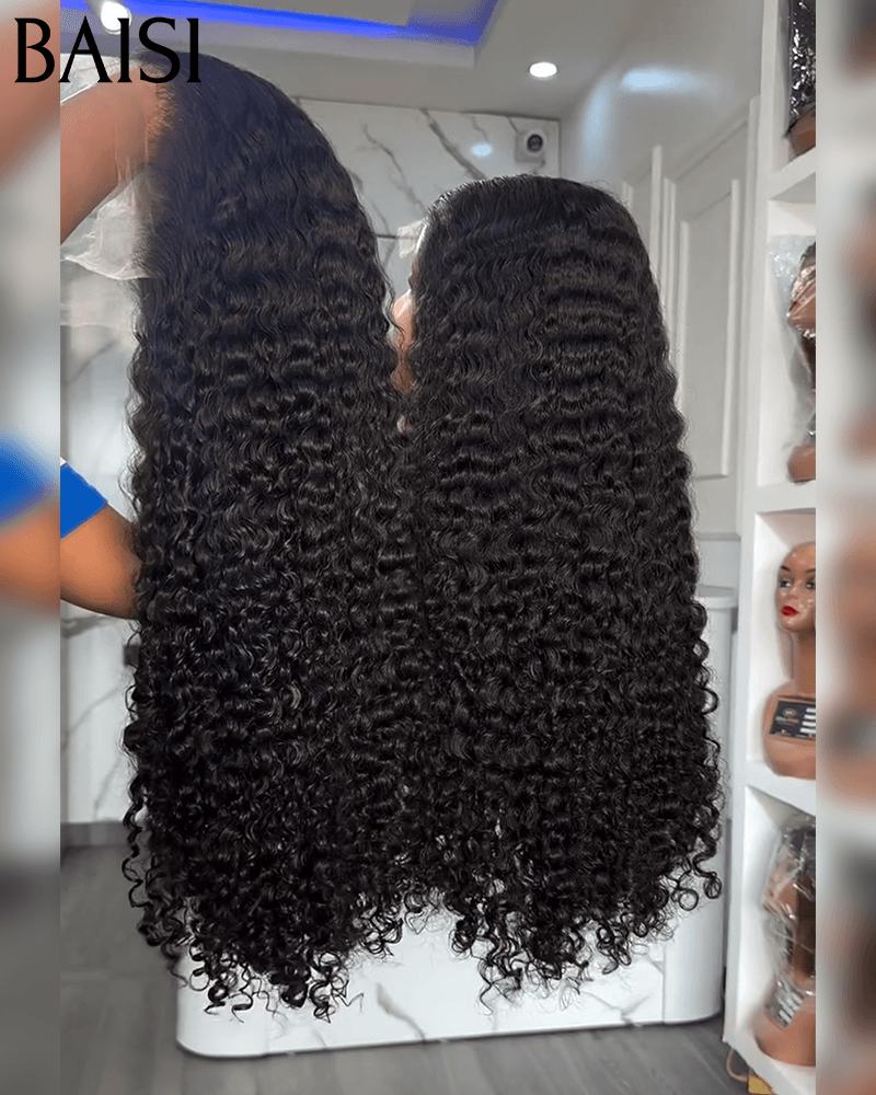 BAISI 13X4 Lace Frontal Perruques water Wave NOIR 30 pouce 210€ en 100% Cheveux Humains BS65