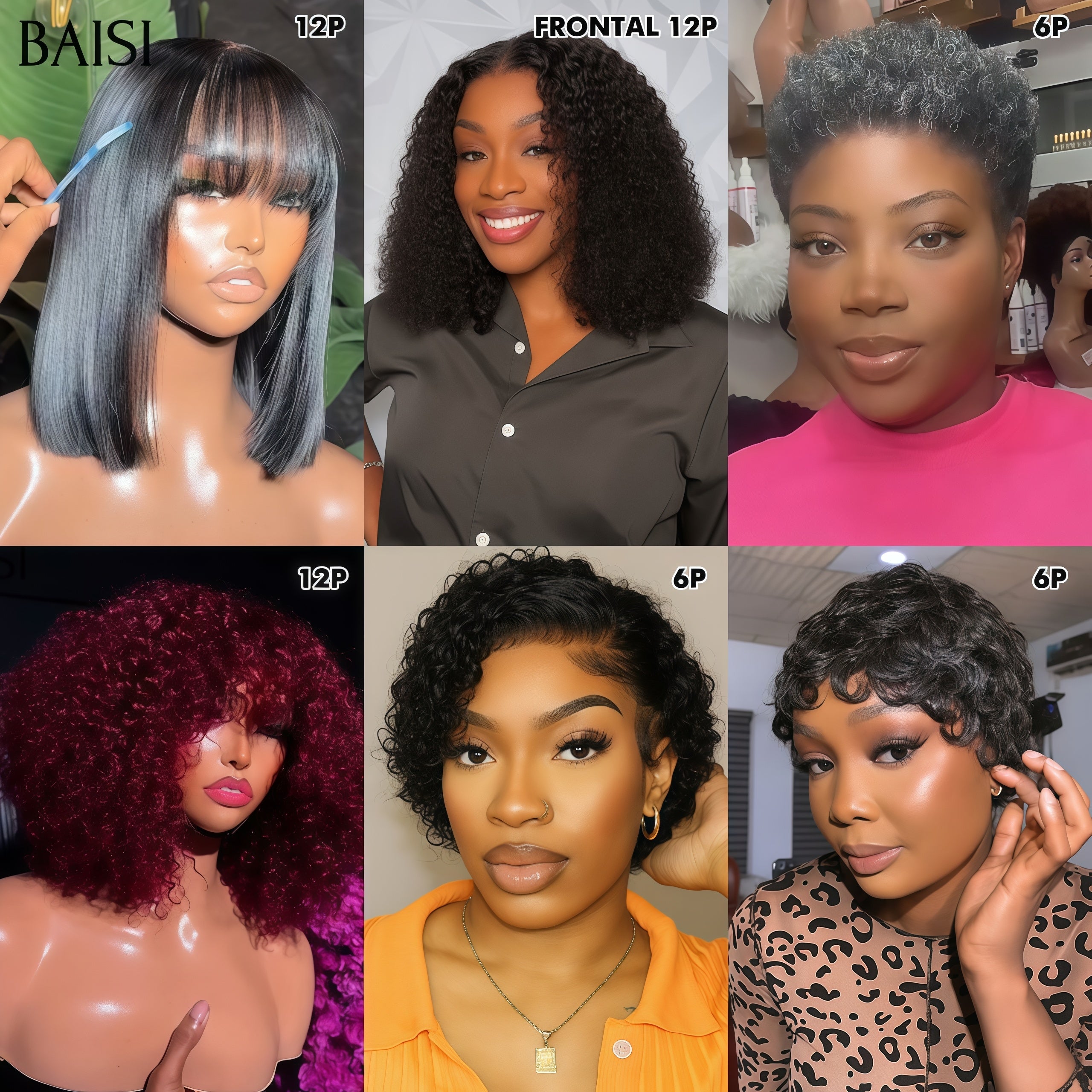 BAISI vendita flash 6 parrucche in 100% capelli umani veri 359€ codice: VIP100