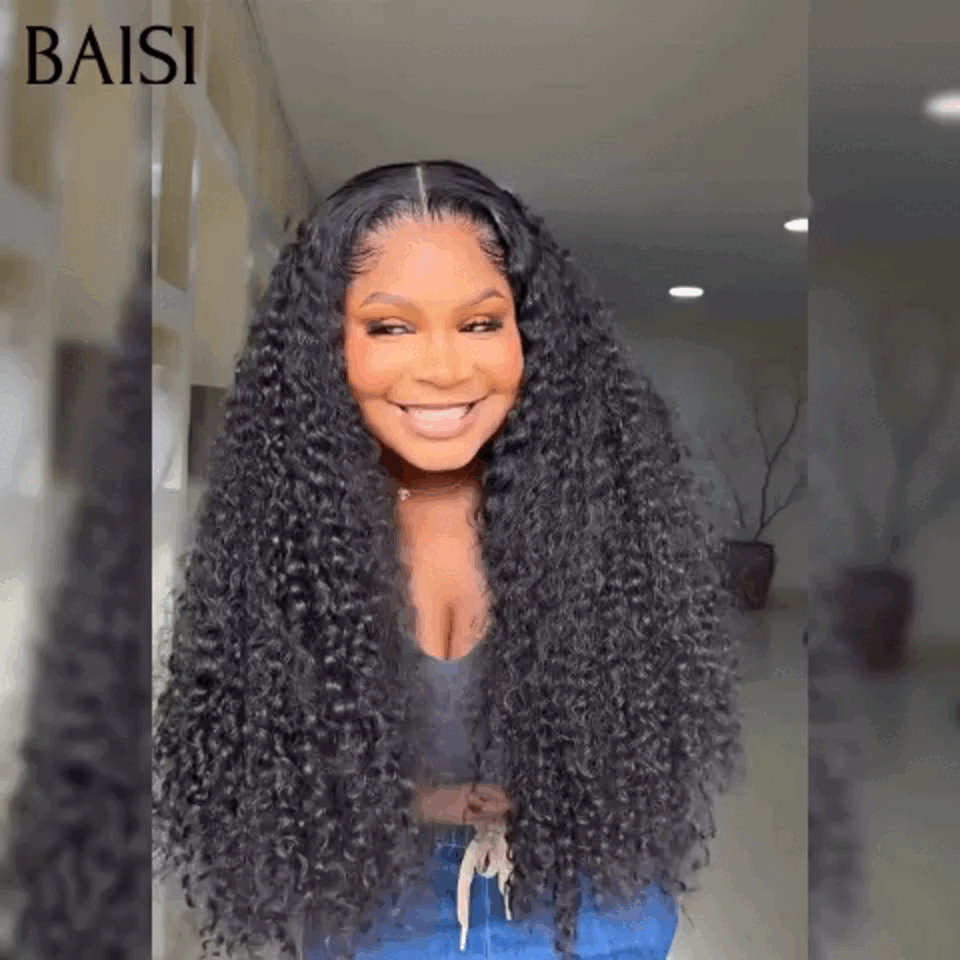 BAISI Promo de São Valentim Metade do Preço 95€ Peruca T Part Lace caracóis afro Na Cor PRETO 12 Polegadas ou 300% Densidade 30 Polegadas 369€ em 100% Cabelo Humano MP50
