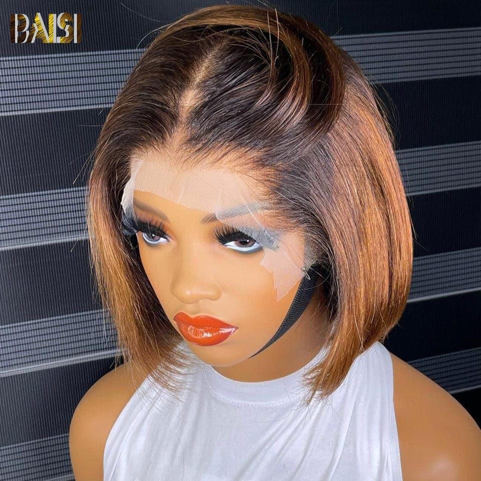 BAISI Achetez 1 + 1 Gratuite = 129€ ou Lot de 4 Avec frontales 8 Pouce lisse en 100% vrais cheveux humains 210 euro