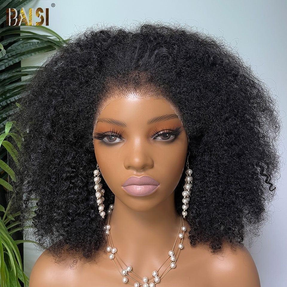 BAISI perruque Afro Curly Wave 16 pouces en haut de gamme avec les Baby Hair naturel sans colle 300% densité plus de 20 ans d' utilisations