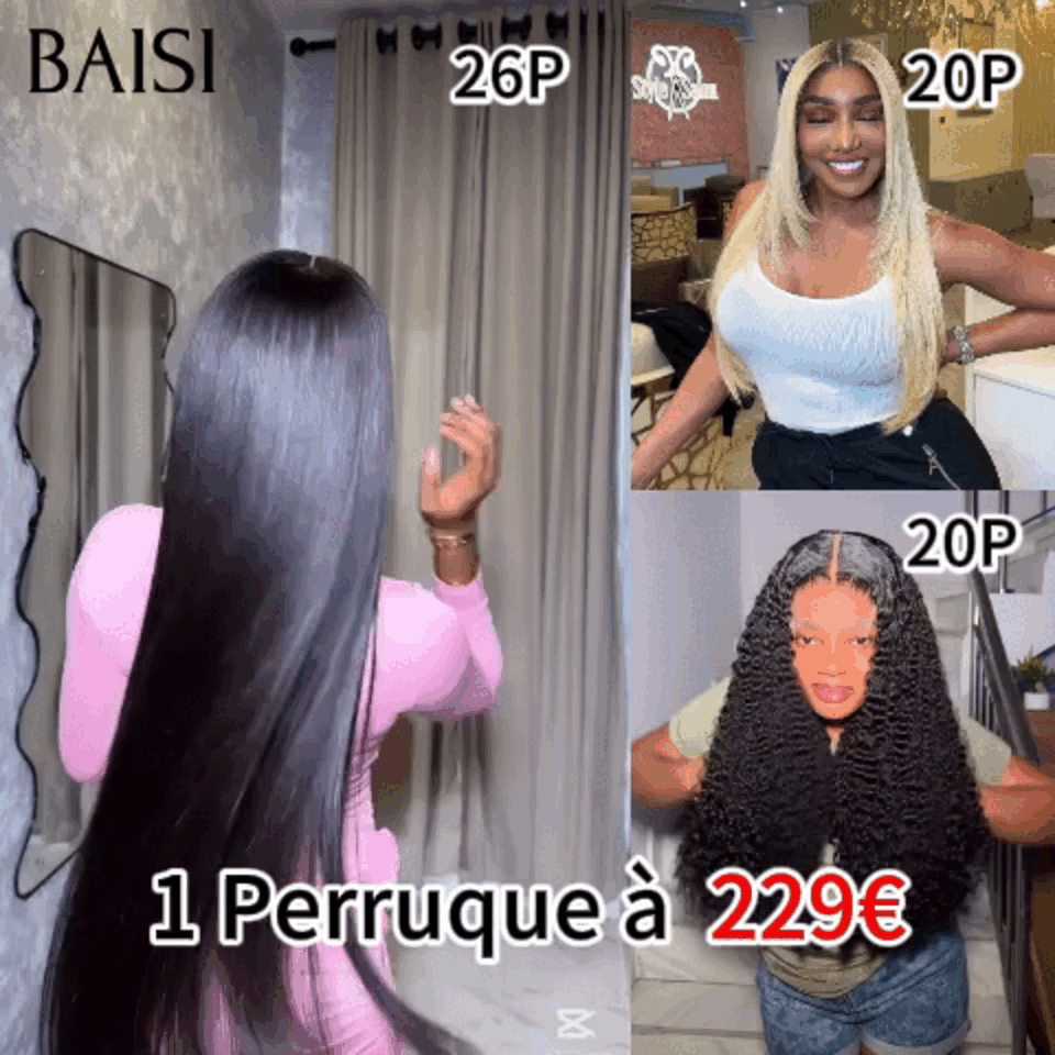 BAISI 2 Parrucche SENZA colla Onda corporea e ondulata da rivendere €275 18 pollici in capelli umani veri al 100% VIP100