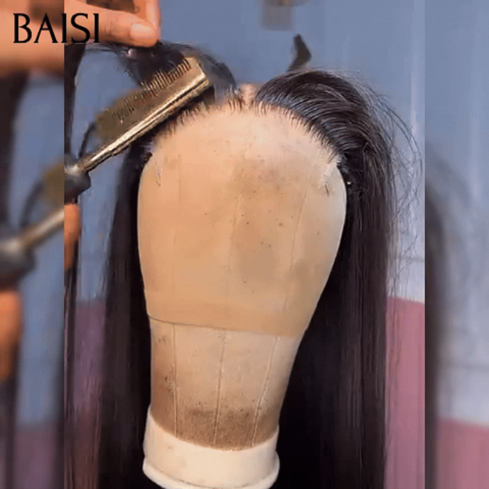 Parrucca di capelli indiani brasiliani di capelli umani al 100% con chiusura 4x4 BAISI di buona qualità