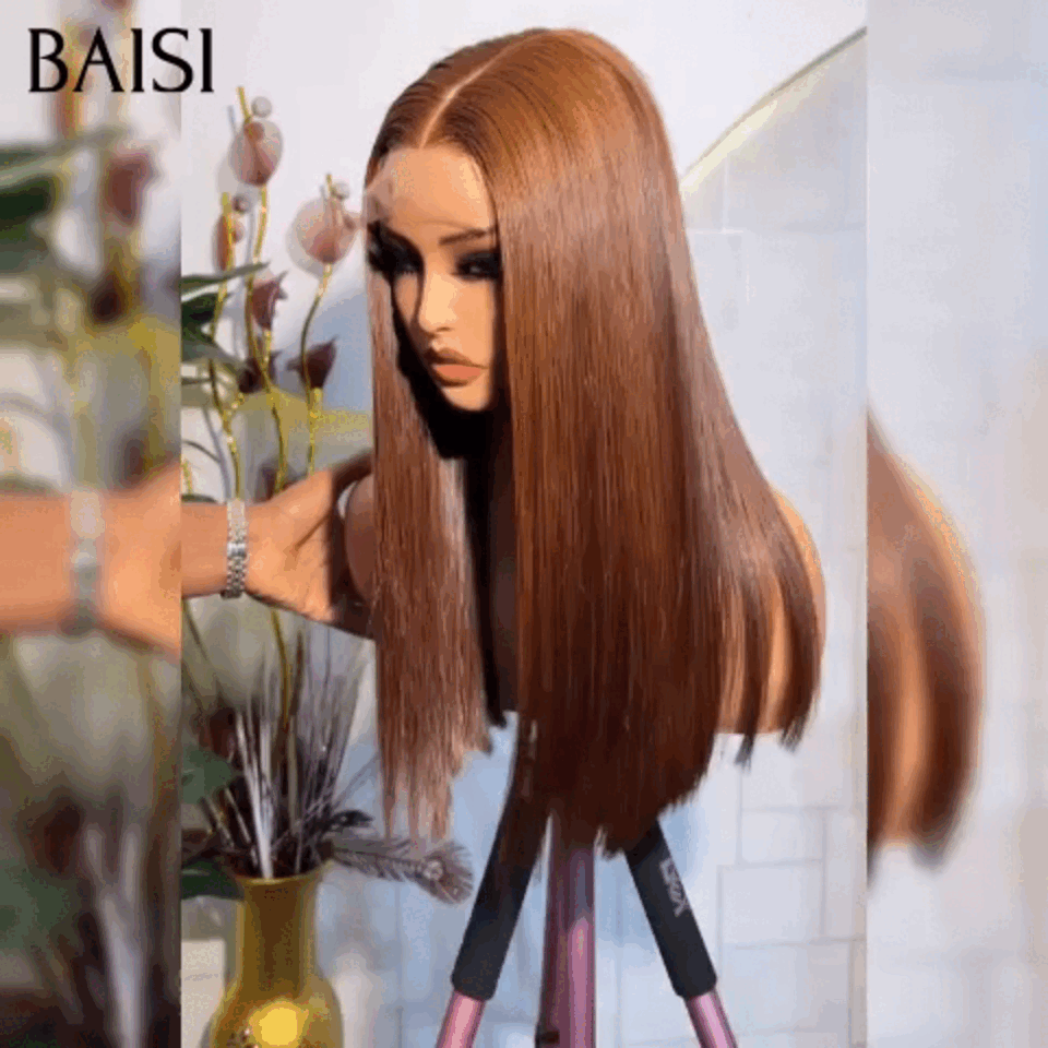 BAISI Parrucca Riccia Deep Wave con Frangia 12 Pollici Colore 4#mix27# In 100% Capelli Veri Umani 106€ o 2X6 Liscia Marrone 16P 169€ Codice : BS120