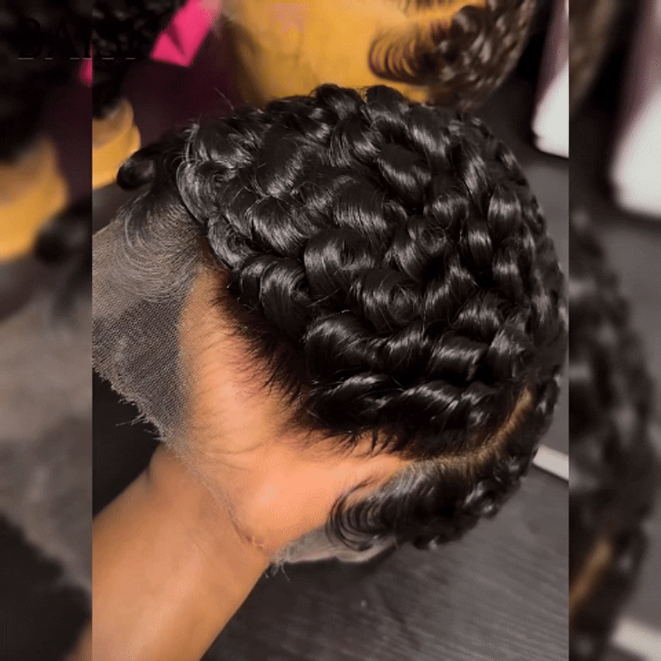 BAISI Perruque Pixie vague 65€ En Couleur noir 100% Le Même en 100% Cheveux Humains BS65
