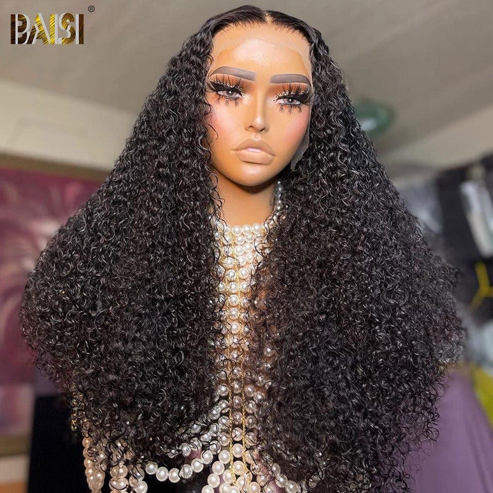 BAISI 13X4 Perruques de Luxe Curly A1 Fabriquées par les cheveux double drawn mèches vièges volume 250% densité plus de 20 ans d' utilisations