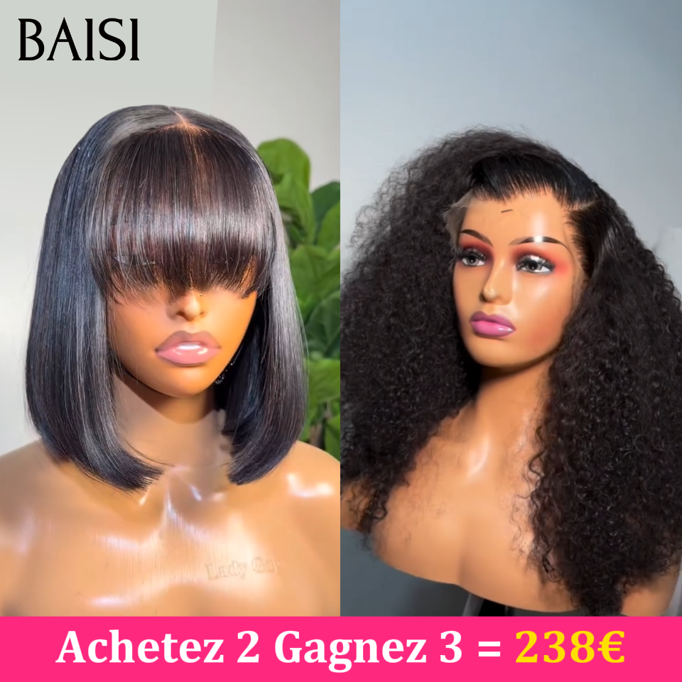 BAISI promo Lot de Perruquesen Gros Achetez 2 = Gagner 3 Très Bonne Qualité Différentes Modèles Différents Styles en 100% Cheveux Humains