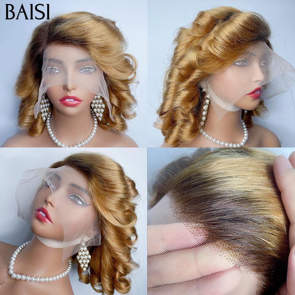 BAISI Acquista almeno 2 parrucche al prezzo di fabbrica fornitore 13x4 lace frontal parrucca onde morbide colore #4#27 (Nessun Codice Necessario)